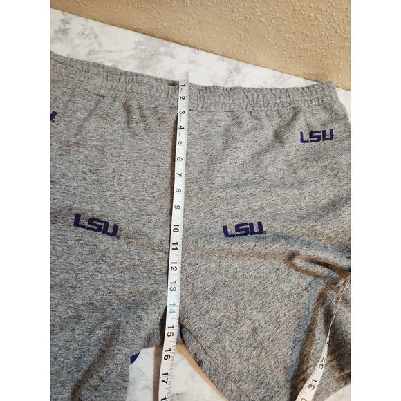 Liv Casual Men Gray LSU Tigers Cotton Elastic Waist Casual Sweat Shorts Size 2XL - Picture 5 of 6